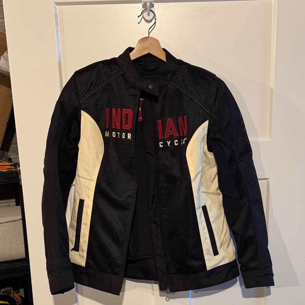 Indian Motorcycle Women's Black and Cream Riding Jacket